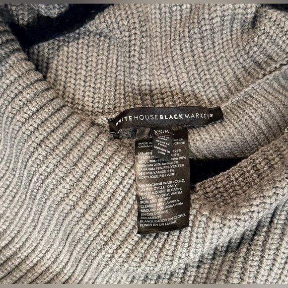White House Black Market Gray Cowl Neck Sweater - Picture 3 of 16